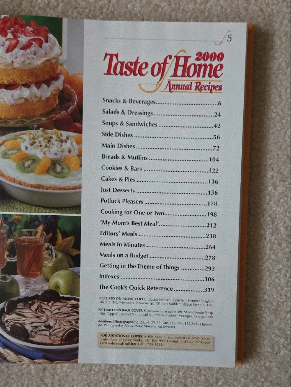 Taste of Home Cookbook - 2000 Annual Book - Hardback